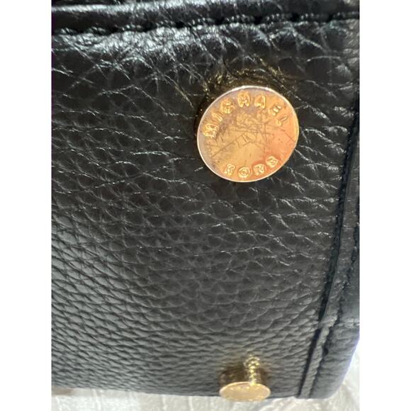 Michael Kors Black Leather Satchel + Brand New Passport Holder/Wallet - Picture 12 of 17